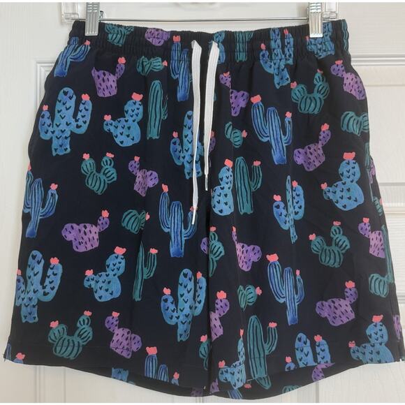 chubbies Other - Chubbies Sz MED Swim Trunks Cactus Print Black Lined Drawstring 7” Inseam EUC